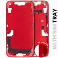 Mid-Frame Housing With Power And Volume Button Compatible For iPhone 14 Plus (International Version) (Used OEM Pull: Grade A) (Red)