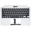 Top Case With Keyboard With Microphone Compatible For MacBook Air 11" (A1465 / Mid 2013 / Early 2014 / Early 2015) (US English) (Used OEM Pull: Grade A)