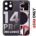 Back Housing W/ Small Pre-Installed Compatible For iPhone 14 Pro (US Version) (Aftermarket Plus) (Space Black)