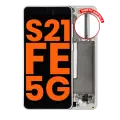 OLED Assembly With Frame Compatible For Samsung Galaxy S21 FE 5G (G990U) (North America Version) (Blemish: Grade D) (Olive Green)