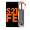 OLED Assembly With Frame Compatible For Samsung Galaxy S21 FE 5G (G990U) (North America Version) (Blemish: Grade D) (Olive Green)
