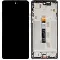 LCD Assembly With Frame Compatible For Motorola Moto G75 5G (XT2437 / 2024) (Refurbished) (Charcoal Gray)