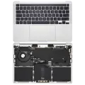 Top Case Assembly With Battery And Keyboard Compatible For MacBook Pro 13" M1 (A2338 / Late 2020) (Silver) (US Keyboard)