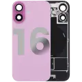 Back Glass w/ MagSafe Magnet & NFC & Flashlight Flex For iPhone 16 (Quality - OEM Pull C) (Pink)
