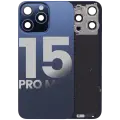 Back Glass w/ MagSafe Magnet & NFC & Flashlight Flex For iPhone 15 Pro Max (Quality - OEM Pull C) (Blue Titanium)