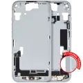 Mid-Frame Housing  W/ Charging Port Flex & Small Parts  For iPhone 15 (EU / Global Version) (Used OEM Pull: Grade B) (Blue)