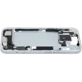 Mid-Frame Housing  W/ Charging Port Flex & Small Parts  For iPhone 15 (EU / Global Version) (Used OEM Pull: Grade B) (Blue)