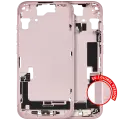 Mid-Frame Housing  W/ Charging Port Flex & Small Parts  For iPhone 15 (EU / Global Version) (Used OEM Pull: Grade B) (Pink)