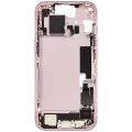 Mid-Frame Housing  W/ Charging Port Flex & Small Parts  For iPhone 15 (EU / Global Version) (Used OEM Pull: Grade C) (Pink)