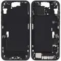 Mid-Frame Housing  W/ Charging Port Flex & Small Parts  For iPhone 15 Plus (EU / Global Version) (Used OEM Pull: Grade B) (Black)