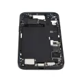Mid-Frame Housing  W/ Charging Port Flex & Small Parts  For iPhone 15 Plus (EU / Global Version) (Used OEM Pull: Grade B) (Black)
