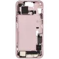 Mid-Frame Housing  W/ Charging Port Flex & Small Parts  For iPhone 15 Plus (EU / Global Version) (Used OEM Pull: Grade B) (Pink)