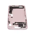 Mid-Frame Housing  W/ Charging Port Flex & Small Parts  For iPhone 15 Plus (EU / Global Version) (Used OEM Pull: Grade B) (Pink)