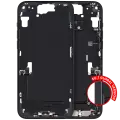 Mid-Frame Housing  W/ Charging Port Flex & Small Parts  For iPhone 15 Plus (EU / Global Version) (Used OEM Pull: Grade C) (Black)