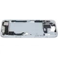 Mid-Frame Housing  W/ Charging Port Flex & Small Parts  For iPhone 15 Plus (EU / Global Version) (Used OEM Pull: Grade C) (Blue)