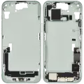 Mid-Frame Housing  W/ Charging Port Flex & Small Parts  For iPhone 15 Plus (EU / Global Version) (Used OEM Pull: Grade C) (Green)