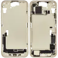 Mid-Frame Housing  W/ Charging Port Flex & Small Parts  For iPhone 15 Plus (EU / Global Version) (Used OEM Pull: Grade C) (Yellow)