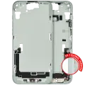 Mid-Frame Housing  W/ Charging Port Flex & Small Parts  For iPhone 15 Plus (EU / Global Version) (Used OEM Pull: Grade A) (Green)