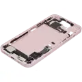 Mid-Frame Housing  W/ Charging Port Flex & Small Parts  For iPhone 15 Plus (EU / Global Version) (Used OEM Pull: Grade A) (Pink)