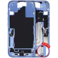 Mid-Frame Housing  W/ Charging Port Flex & Small Parts  For iPhone 16 (US Version) (Used OEM Pull: Grade B) (Ultramarine)