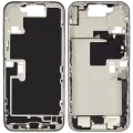 Mid-Frame Housing  W/ Charging Port Flex & Small Parts  For iPhone 16 Pro Max (EU / Global Version) (Used OEM Pull: Grade C) (White Titanium)