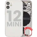 Back Housing W/ Charging Port Flex & Small Parts  For iPhone 12 Mini (US Version) (Used OEM Pull: Grade C) (White)
