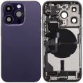 Back Housing W/ Charging Port Flex & Small Parts  For iPhone 14 Pro (US Version) (Used OEM Pull: Grade A) (Deep Purple)