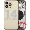 Back Housing W/ Charging Port Flex & Small Parts  For iPhone 14 Pro Max (US Version) (Used OEM Pull: Grade A) (Gold)