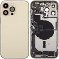 Back Housing W/ Charging Port Flex & Small Parts  For iPhone 14 Pro Max (US Version) (Used OEM Pull: Grade A) (Gold)