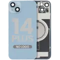 Back Glass w/ MagSafe Magnet For iPhone 14 Plus (Aftermarket) (Blue) (No Logo)
