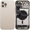 Back Housing W/ Charging Port Flex & Small Parts  For iPhone 12 Pro Max (EU / Global Version) (Used OEM Pull: Grade C) (Gold)