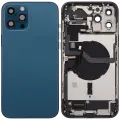 Back Housing W/ Charging Port Flex & Small Parts  For iPhone 12 Pro Max (EU / Global Version) (Used OEM Pull: Grade B) (Pacific Blue)