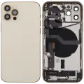 Back Housing W/ Charging Port Flex & Small Parts  For iPhone 12 Pro (EU / Global Version) (Used OEM Pull: Grade C) (Gold)