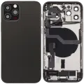 Back Housing W/ Charging Port Flex & Small Parts  For iPhone 12 Pro (EU / Global Version) (Used OEM Pull: Grade B) (Graphite)