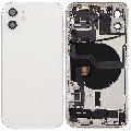 Back Housing W/ Charging Port Flex & Small Parts  For iPhone 12 (US Version) (Used OEM Pull: Grade C) (White)