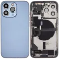 Back Housing W/ Charging Port Flex & Small Parts  For iPhone 13 Pro (EU / Global Version) (Used OEM Pull: Grade A) (Sierra Blue)