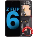 Inner OLED Assembly With Frame Compatible For Samsung Galaxy Z Flip 6 5G (F741) (US & International) (Aftermarket) (Black)