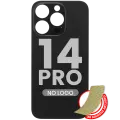 Back Glass With 3M Adhesive For iPhone 14 Pro (No Logo / Large Camera Hole) (Space Black)
