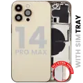 Back Housing W/ Small Parts For iPhone 14 Pro Max (EU / Global Version) (Used OEM Pull: Grade A) (Gold)