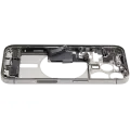 Mid-Frame Housing  W/ Charging Port Flex & Small Parts  For iPhone 15 Pro (US Version) (Used OEM Pull: Grade A) (Natural Titanium)