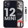 Back Housing W/ Charging Port Flex & Small Parts  For iPhone 12 Mini (US Version) (Used OEM Pull: Grade A) (Black)