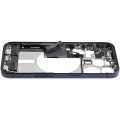Mid-Frame Housing  W/ Charging Port Flex & Small Parts  For iPhone 15 Pro (US Version) (Used OEM Pull: Grade C) (Blue Titanium)