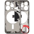 Mid-Frame Housing  W/ Charging Port Flex & Small Parts  For iPhone 15 Pro (US Version) (Used OEM Pull: Grade B) (Natural Titanium)