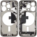 Mid-Frame Housing  W/ Charging Port Flex & Small Parts  For iPhone 15 Pro (US Version) (Used OEM Pull: Grade B) (Natural Titanium)