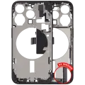 Mid-Frame Housing  W/ Charging Port Flex & Small Parts  For iPhone 15 Pro (US Version) (Used OEM Pull: Grade B) (Black Titanium)
