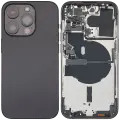 Back Housing W/ Small Parts For iPhone 14 Pro (EU / Global Version) (Used OEM Pull: Grade B) (Space Black)