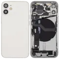 Back Housing W/ Charging Port Flex & Small Parts  For iPhone 12 Mini (EU / Global Version) (Used OEM Pull: Grade A) (White)