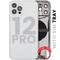 Back Housing W/ Charging Port Flex & Small Parts  For iPhone 12 Pro (EU / Global Version) (Used OEM Pull: Grade A) (Silver)