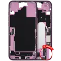 Mid-Frame Housing  W/ Charging Port Flex & Small Parts  For iPhone 16 Plus (US Version) (Used OEM Pull: Grade B) (Pink)