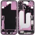 Mid-Frame Housing  W/ Charging Port Flex & Small Parts  For iPhone 16 Plus (US Version) (Used OEM Pull: Grade C) (Pink)